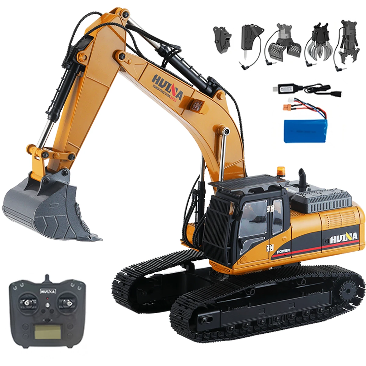 Hot 1/14 New Product 1580 Huina Excavator 32 Channel Super Large All Alloy Engineering Vehicle Toy Simulation Excavator