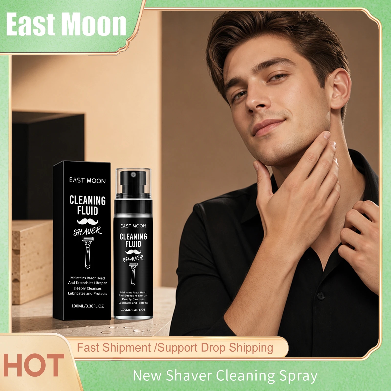 East Moon Shaver Renew Care Spray 100ml Deep Wash Dirt For Rotary Razor Hair Clipper Noise Reduction Lubricating Shaver Cleaners