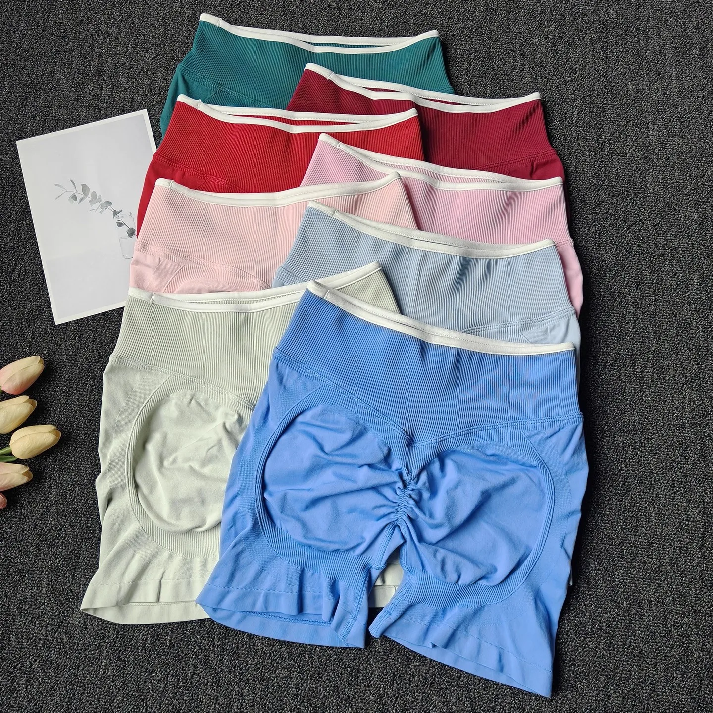 Gym Shorts Women Fitness Sports Biker High Waisted Shorts Running Yoga Shorts Workout Scrunch Butt Seamless Workout Tight