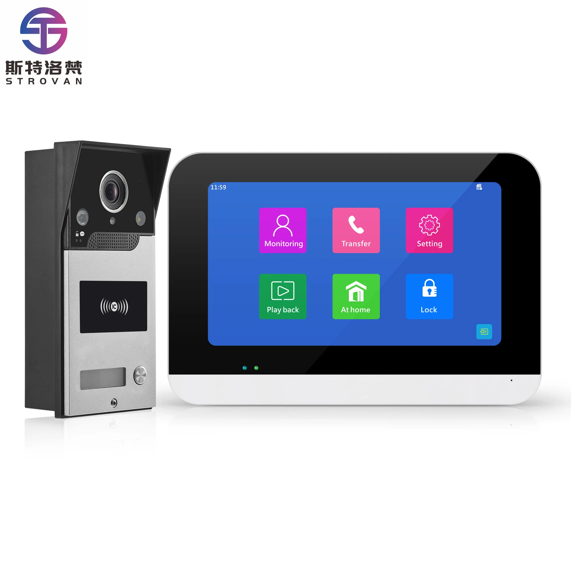 

2024 New 7-inch Touch Smart WIFI Video Door Phone Intercom System Support IC PST-DB10-IC