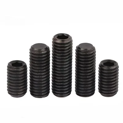 3pcs M12 Allen plain end screws hex socket flat ending fine teeth screw set grups bolts alloy steel grup bolt black color