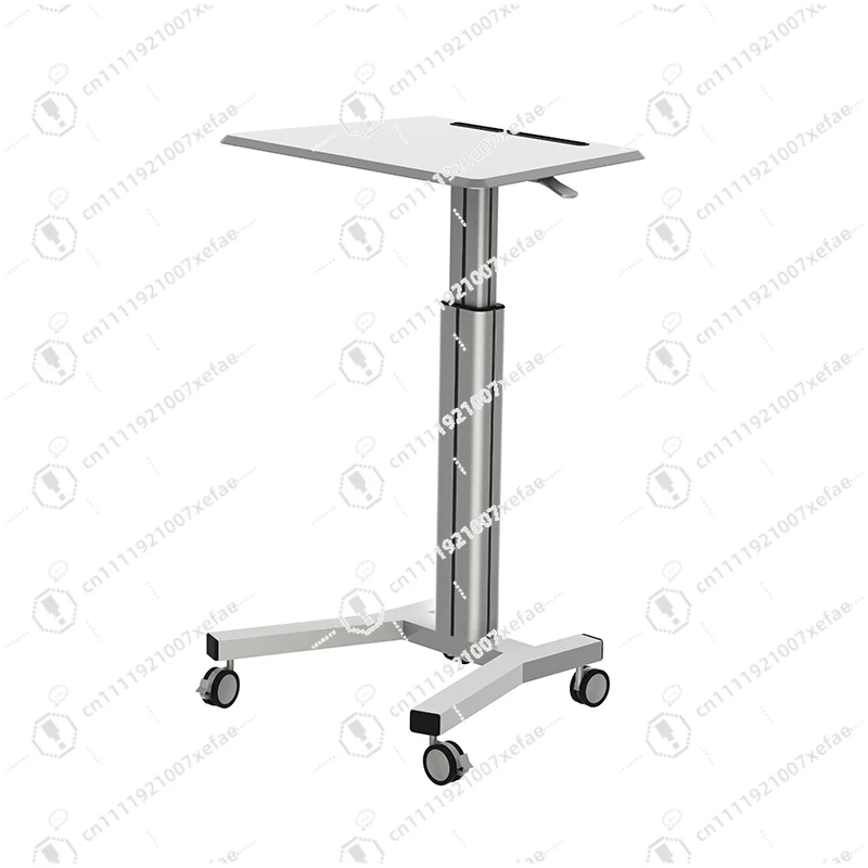 

Mobile stand, laptop bench cart, convertible height adjustable ergonomic workstation, pneumatic gas lift, four-bottom rollers
