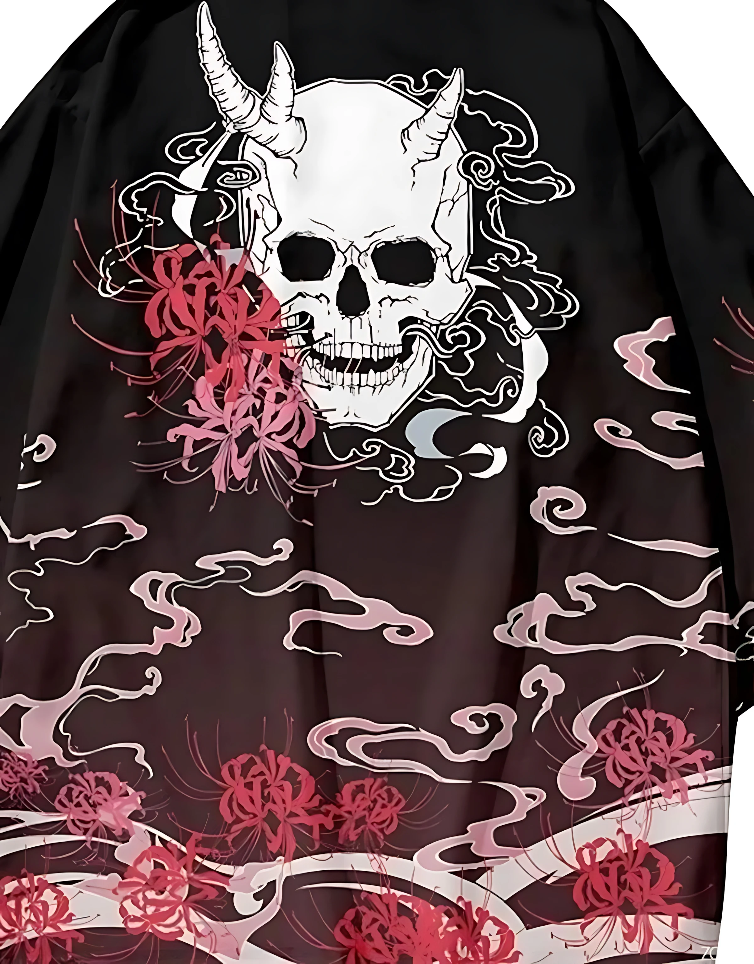 2026 Summer Men's Kimono Skull Pattern Breathable Lightweight Casual Roller Skating Hip-Hop Men's Clothing view 6