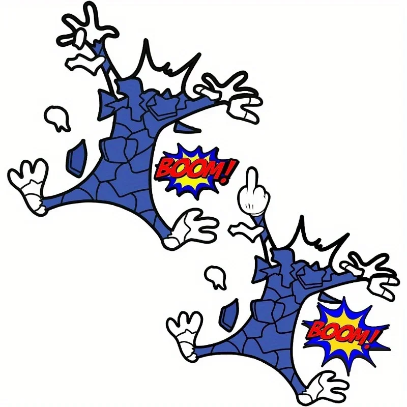 ملصقات سيارات كرتونية مضحكة ، غطاء مصد تلقائي ، زخرفة خدوش ، تصنعها بنفسك ، هيكل النافذة ، شارات فينيل الجذع ، 2 *