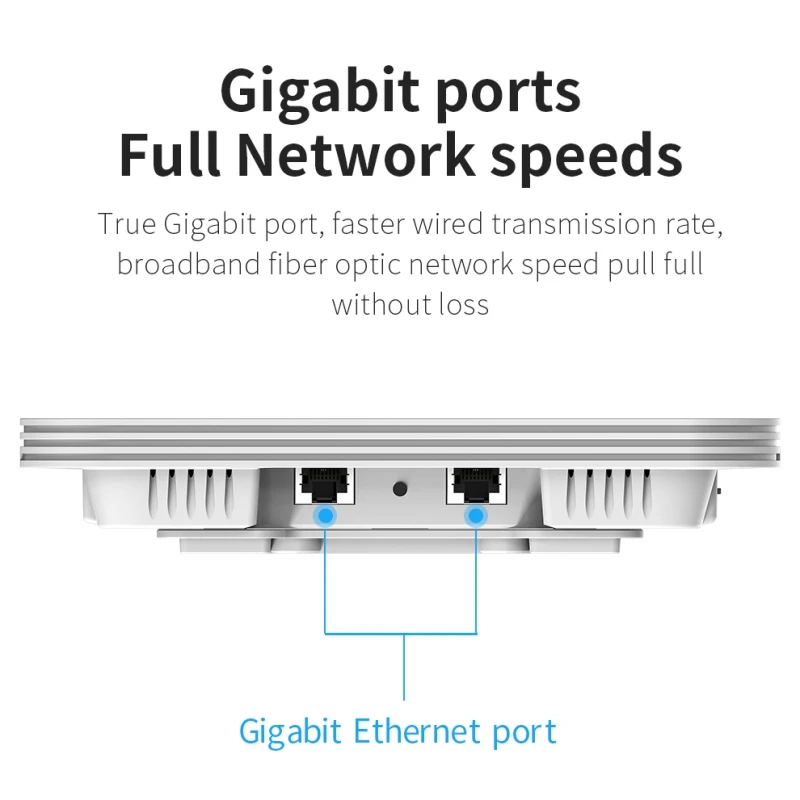 Imagem -04 - Roteador de Parede sem Fio Dual Band Extensor Dual Band Alta Velocidade Portas Gigabit Completas 48v Poe Wifi ap de Teto Ax3000