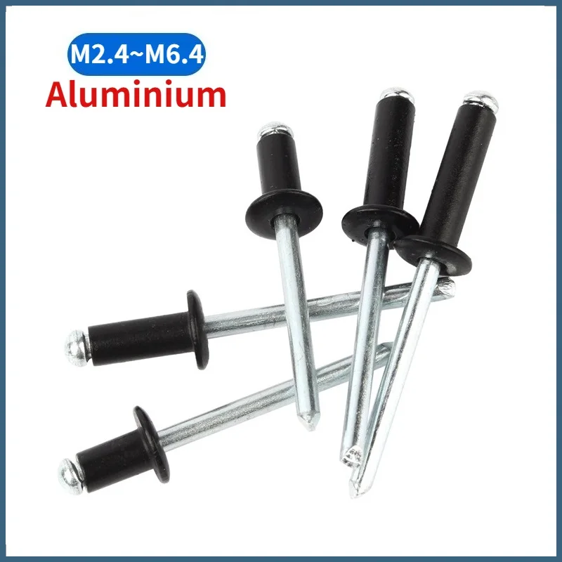 M2.4 M2.8 M3 M3.2 M3.6 M4 M5 M6 M6.4 Aluminium Black Dome Round Pop Open Hollow Core Pulling Blind Dropper Self-plugging Rivet