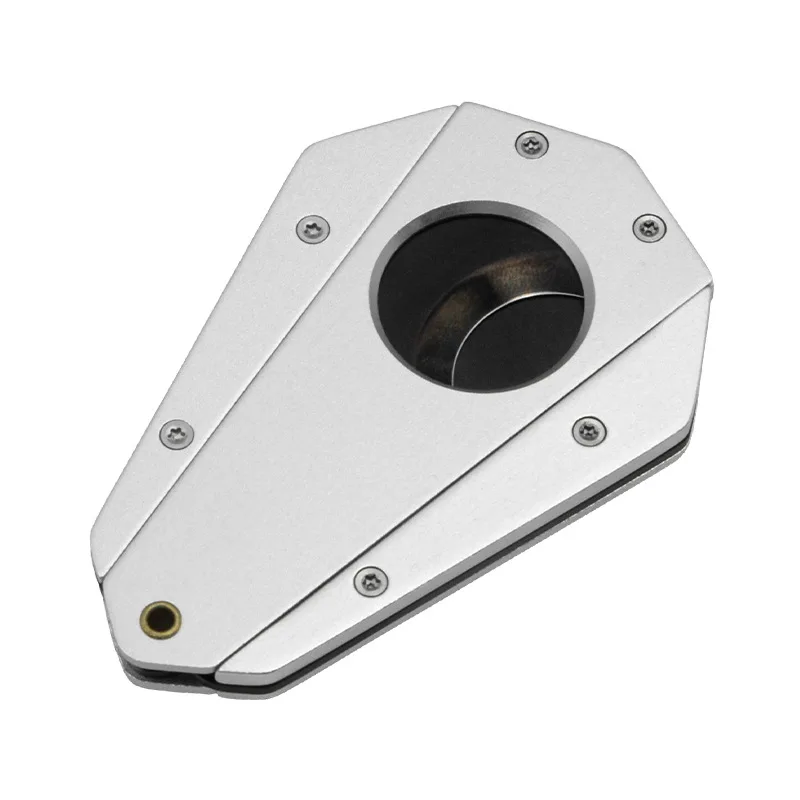 Stainless Steel Cigar Cutter With Gift Box &Leather Case Dual Blades Tobacco Cutting Knife Cigar  Accessories