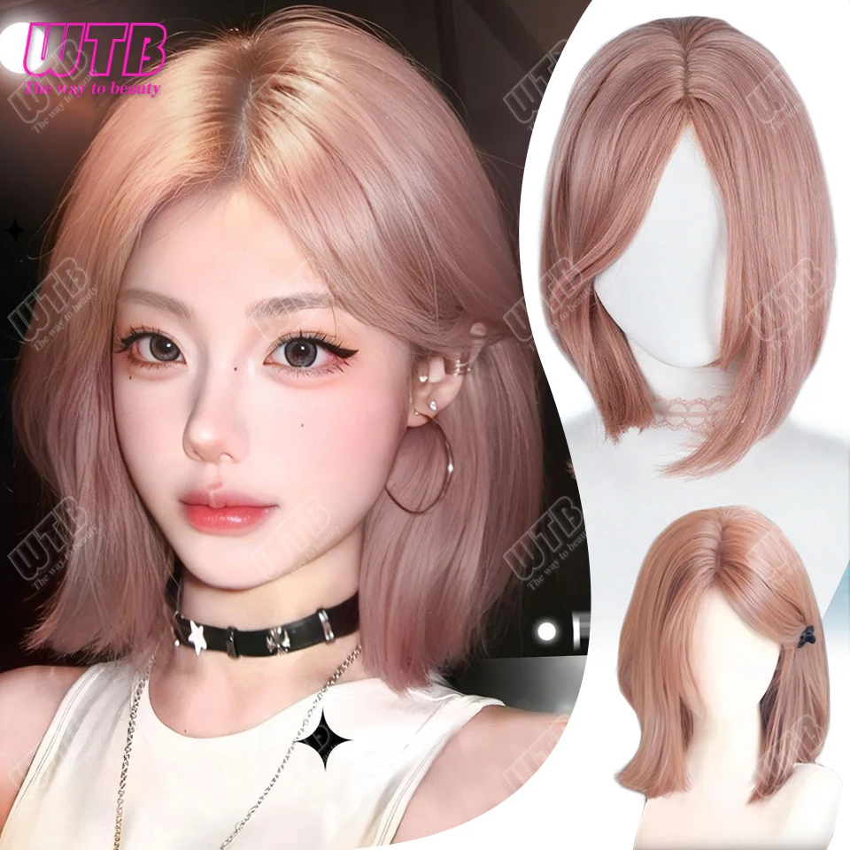 

Short Synthetic Natural Wigs for Women Bob Straight Wig High Temperature Daily Cosplay Party Wigs Heat-resistant hair