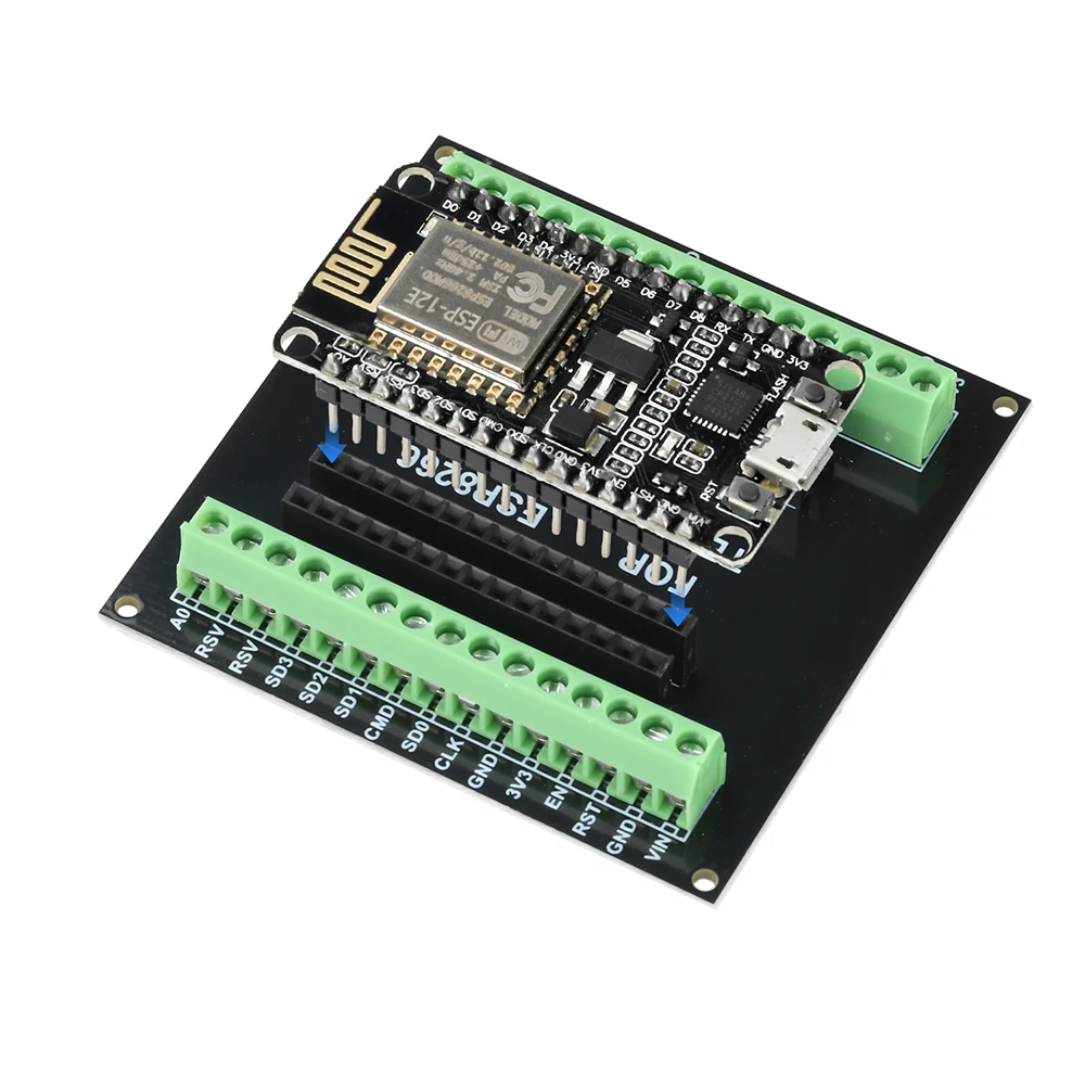 Nodemcu Lua V2 ESP8266 ESP-12E لوحة تطوير WiFi ESP8266 لوح تمديد متوافق مع لوحة توسيع NODEMCU V2 GPIO