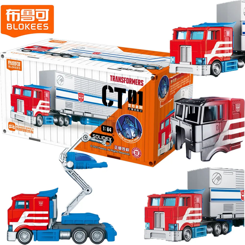 

New Blokees Original Transformers Action Figures Optimus Prime Carriage Unique Craft Design Model Desktop Display Surprise Gifts