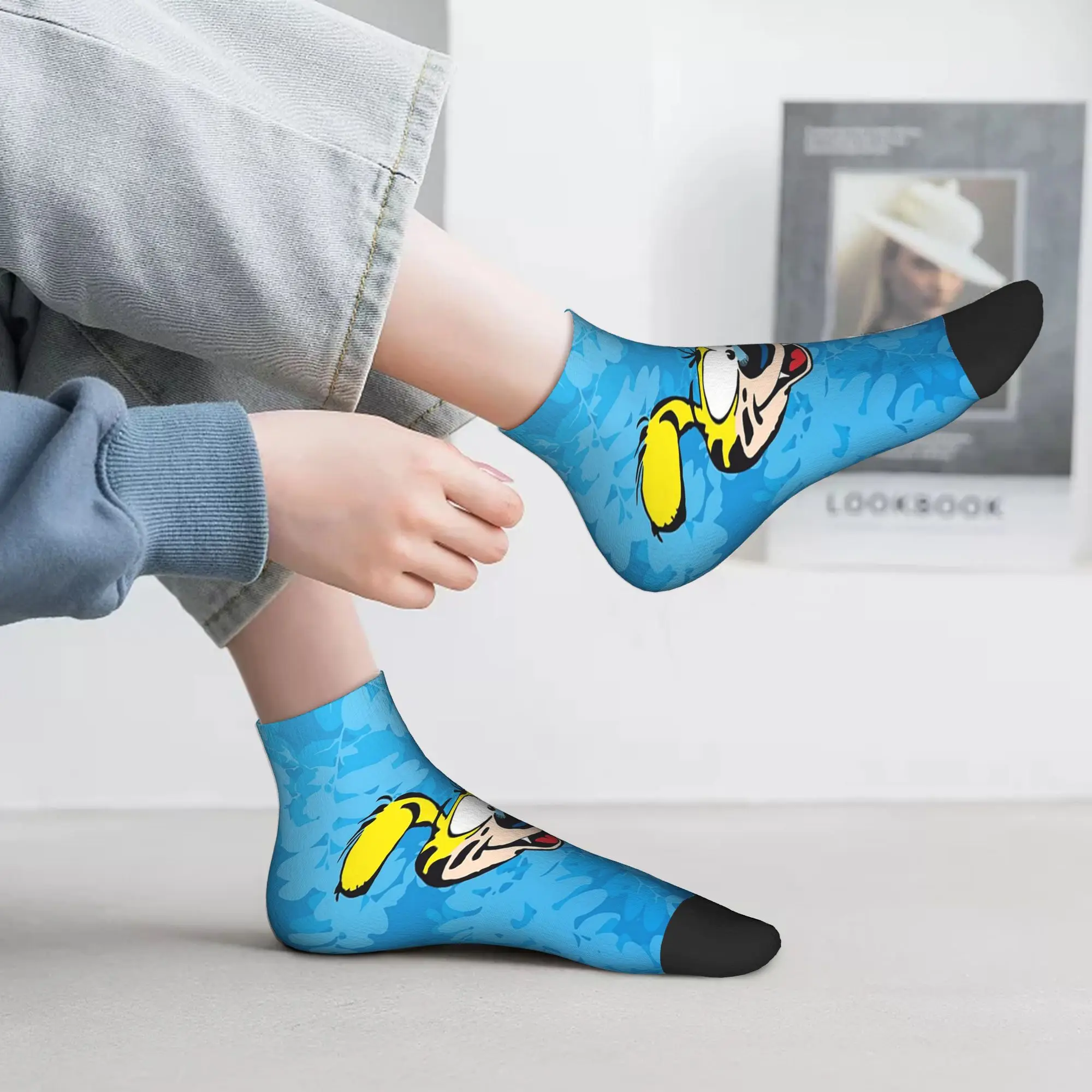 

Всесезонные носки Marsupilami для лица, супер мягкие носки в стиле Харадзюку, повседневные чулки для мужчин и женщин, подарки