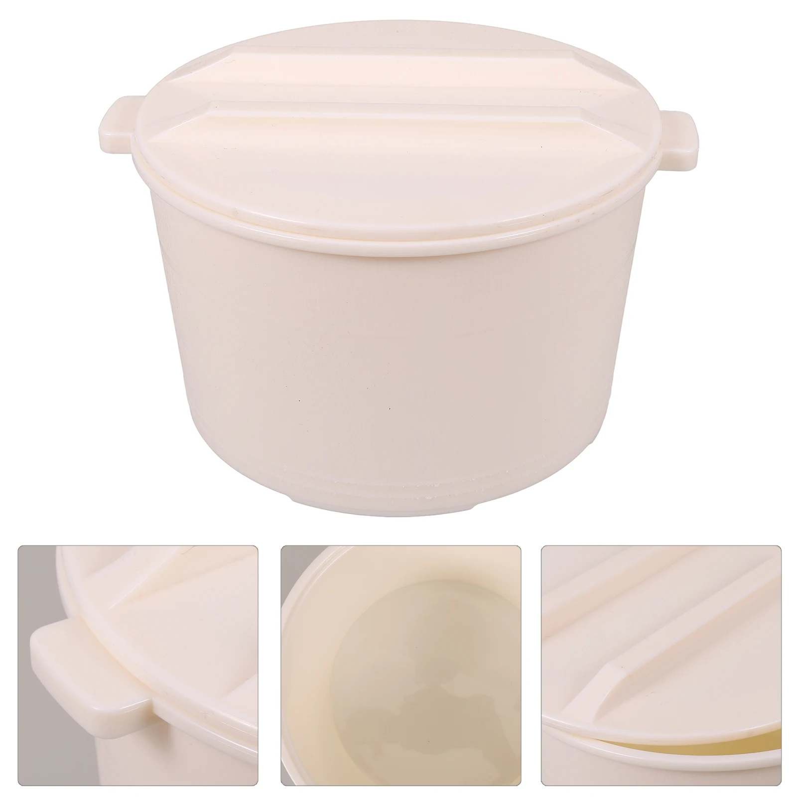 

Heat Resistant Plastic Rice Barrel Large Capacity Multi-Function Bucket For Sushi Steamed Rice Storage Tight Sealing Lid Sleek