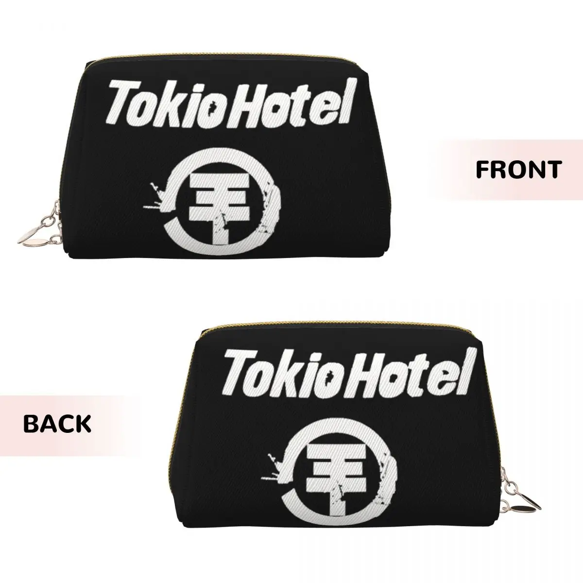 Tokio Hotel Logo Women Cosmetic Bags Travel Makeup Organizer Pouch Toiletry Storage Dopp Kit Box
