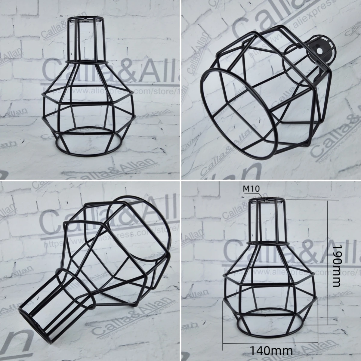 Vintage industrial style creative minimalist cage clothing store personalized iron lampshade shell DIY lighting accessories