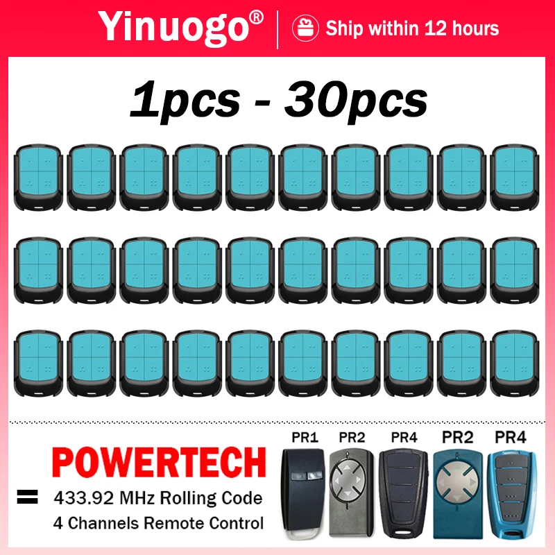 

YNG801 Work With 433.92MHz POWERTECH PR1 PR2 PR4 Garage / Gate Remote Control Powertech With Clip Garage Door Opener Transmitter