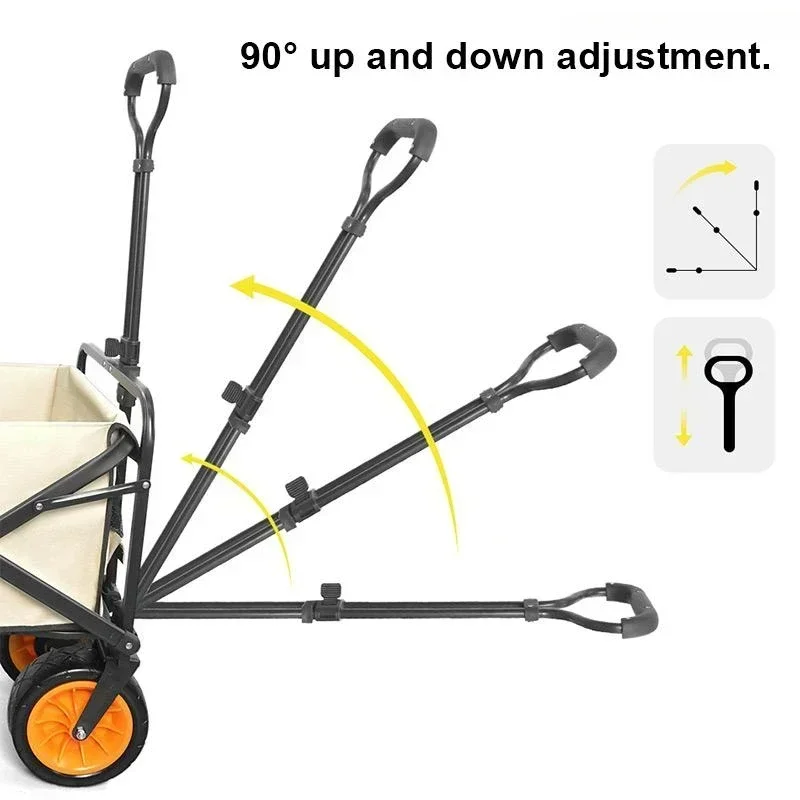 150L opvouwbare trolley outdoor camping strand supermarkt winkelen grote capaciteit multifunctionele verstelbare handgreep picknicktrolley