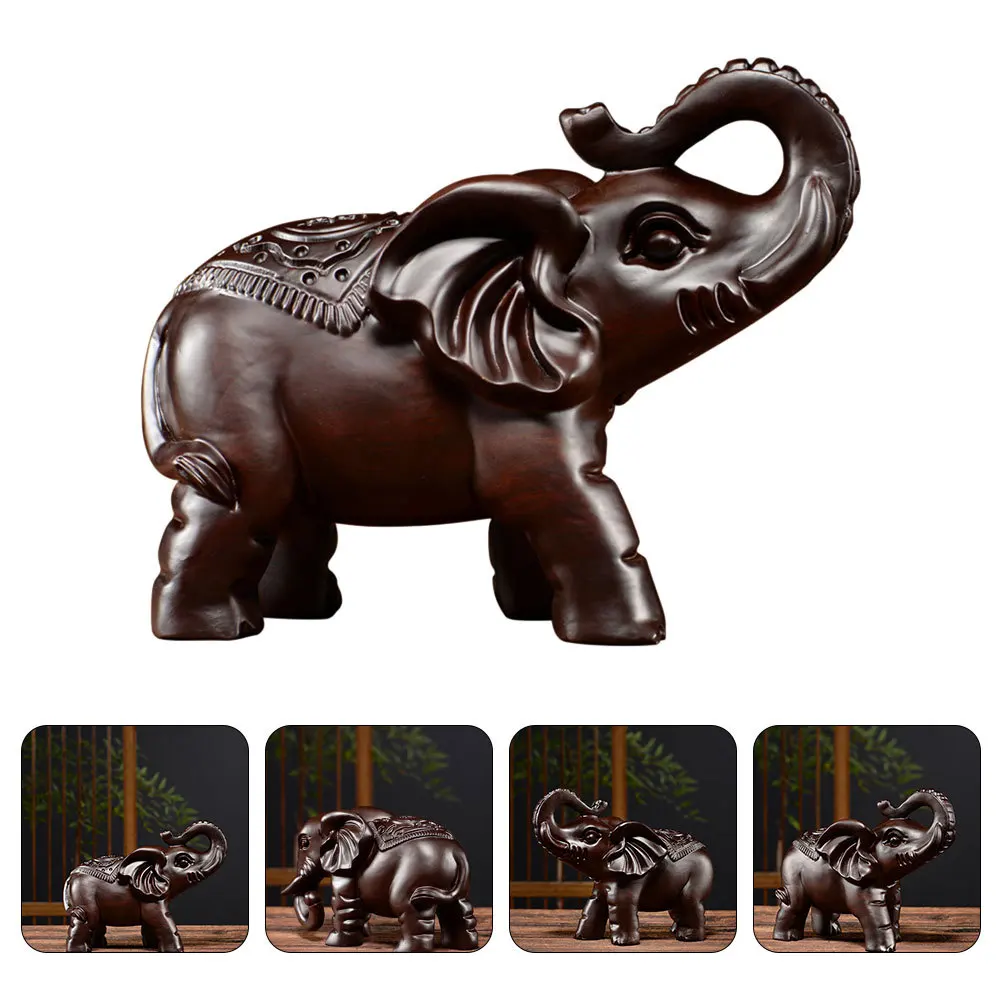

Black Ebony Wood Carved Elephant Miniature Animal Ornament For Home Office Decor Wooden Craft Gift Elephant Statue Home