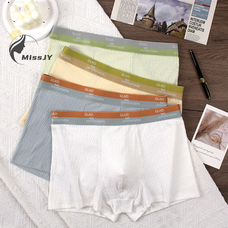 2025 ملابس داخلية للرجال الصيف مريحة لينة منتصف الخصر تنفس ملابس داخلية للأولاد الرجال الملاكم ملخصات #3