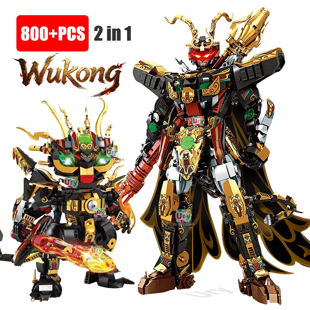 2in1-game-series-black-chinese-mythological-wukong-stories-warrior-robot-mech-set-fighter-building-blocks-toys-for-chritmas-gift