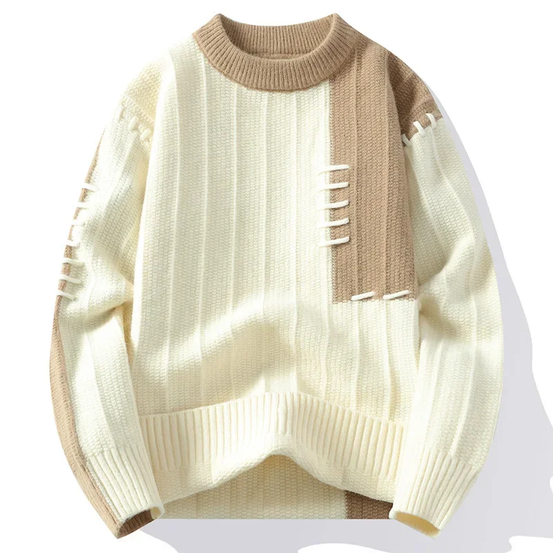 Men Streetwear Knitted Pullovers New Fashion Man O-neck Sweaters Loose Casual Sweaters Quality Male Pullovers Winter Clothing 4X