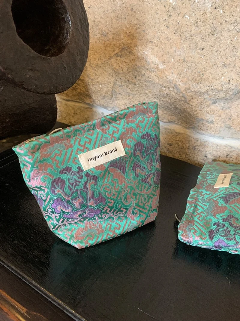 

Косметичка-органайзер Heyoni Small: высококачественная дорожная сумка для денег, карт и косметики, хлопковая, квадратная, для женщин