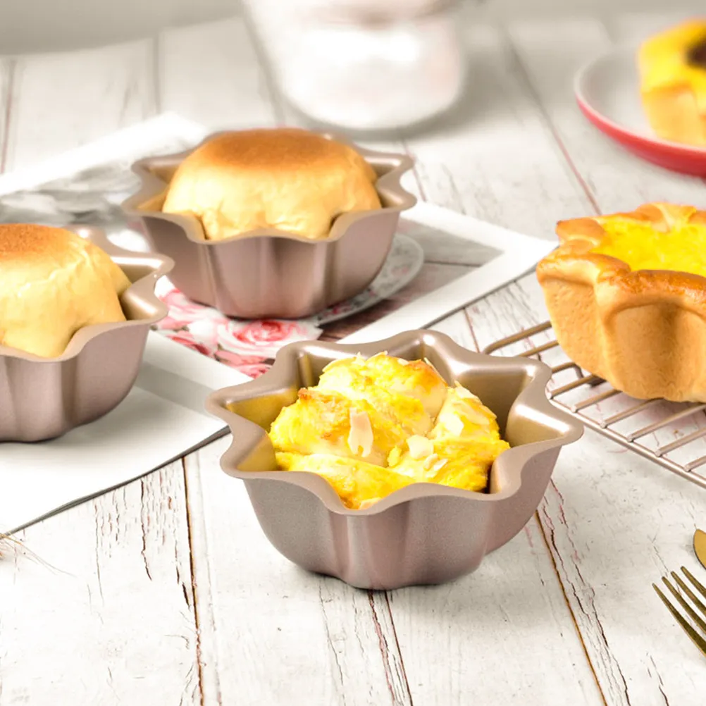 Carbon Steel Octagonal Cake Mold Moderate Size Reusable Nonstick Egg Tart Baking Mold Multi-Function Pudding Muffin Baking