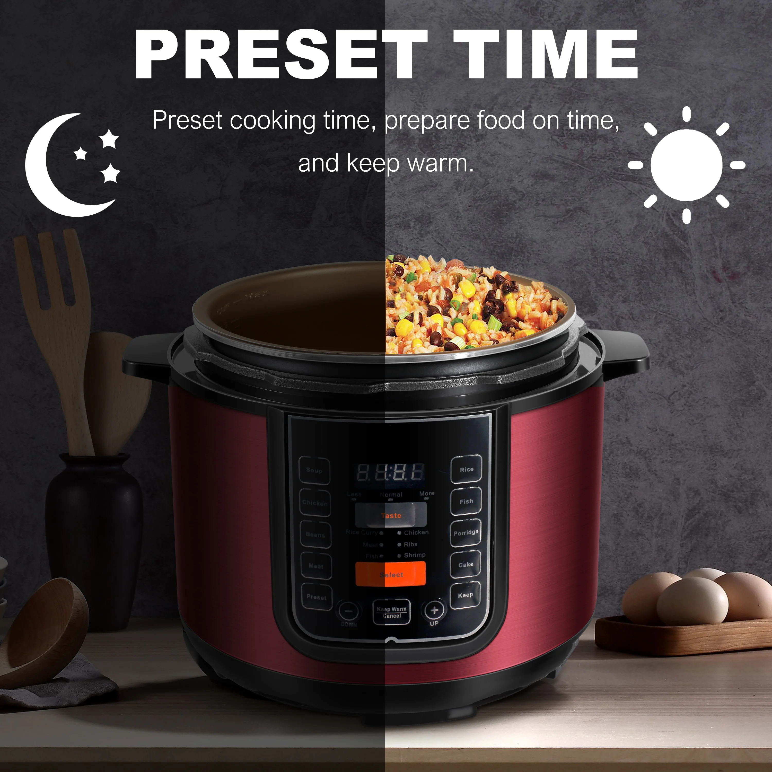 6L Electric Rice Cooker 1000W Multifunctional Cooker Non-stick Smart Household Steamed Rice Pot Make Porridge Soup Sonifer