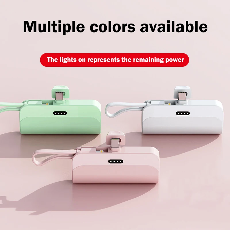 Mini banco de energía de bolsillo de carga rápida, 5000mAh, doble interfaz, portátil para 21700, cápsula de batería plana, tesoro de carga