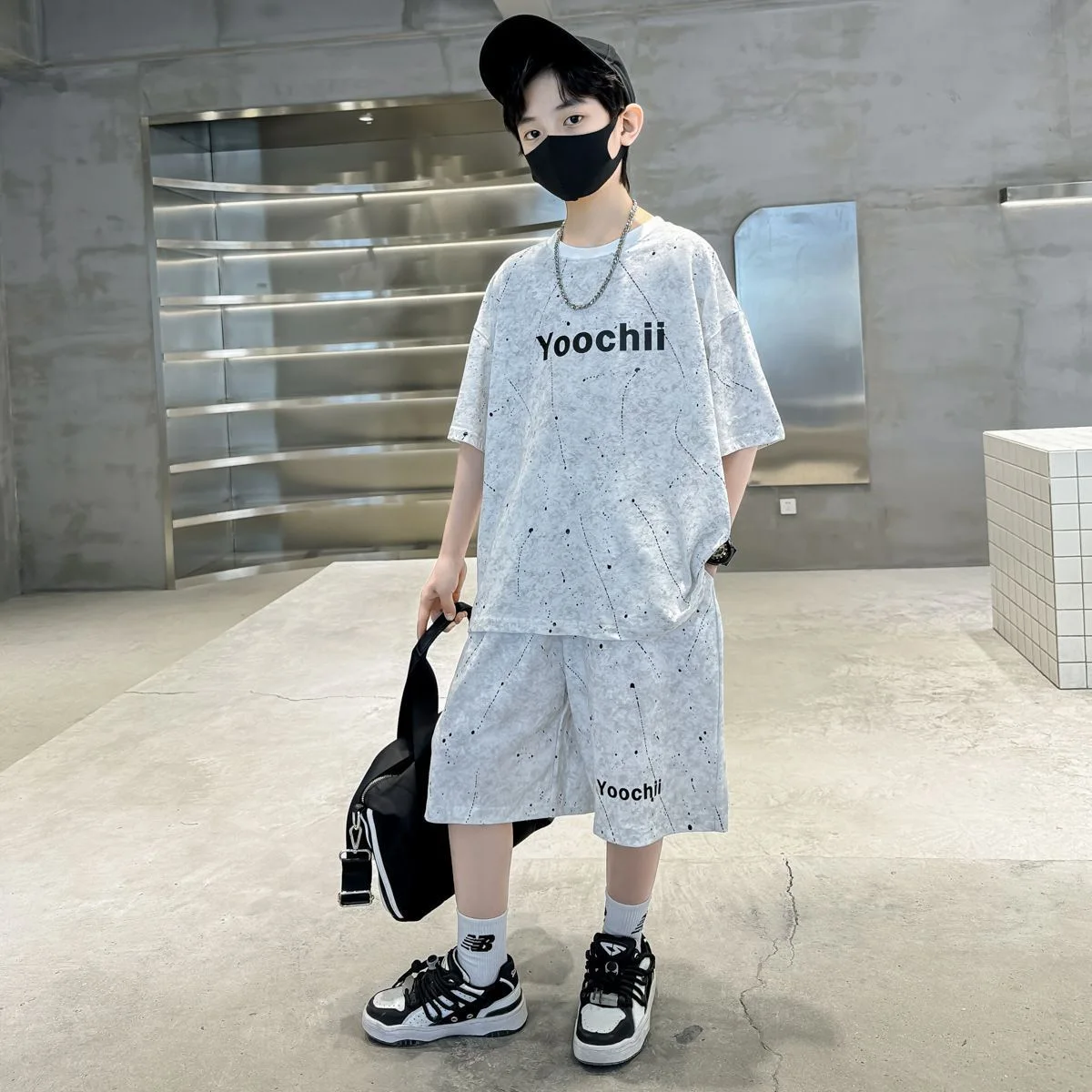 2026 summer Teens Boys Clothes set Outfit Kid letters Tracksuit Child t-shirt top + letters shorts pant 4 8 10 12 14 Year