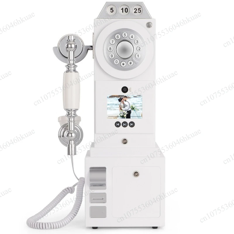 White Portable Audio Video Guestbook Phone Wedding Event Voice Message Recording Telephone