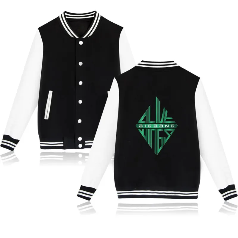 

20151123 Bigbang Baseball Kpop Fashion Women Men Autumn Sweatshirt Coat Korean Bomber Jacket Big Bang MADE World Tour Fan