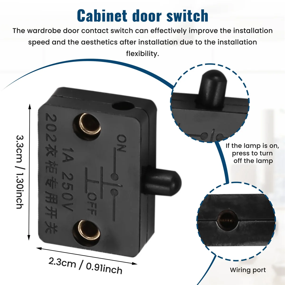 Shop Now 6Pcs Door Led Switch for Closet Light,Normally Closed Cabinet Electrical Lamp Switches,for Closet Pantry Cabinet Black