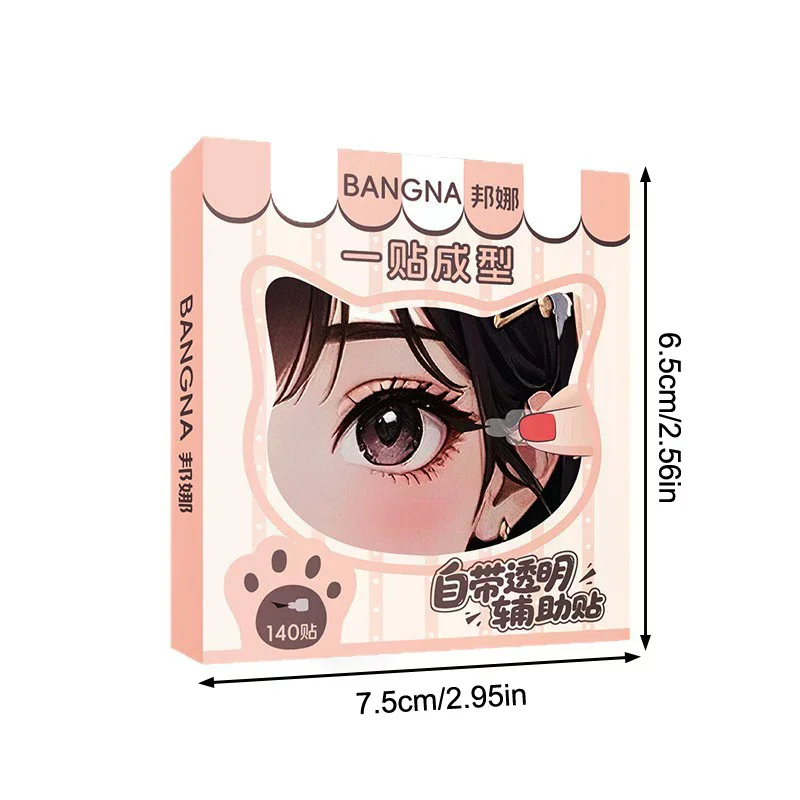 140Pcs/Box Water Resistant Eyeliner Stamp Stickers With Handle One-stick Molding Easy To Use Waterproof Sweat Resistant Sweat
