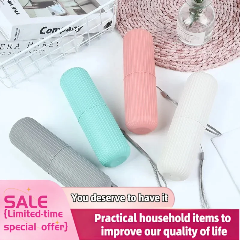 Travel Toiletries Storage Cup New Creat table Toothbrush Protect Holder Cup Case Travel Camping Storage Box Organizer