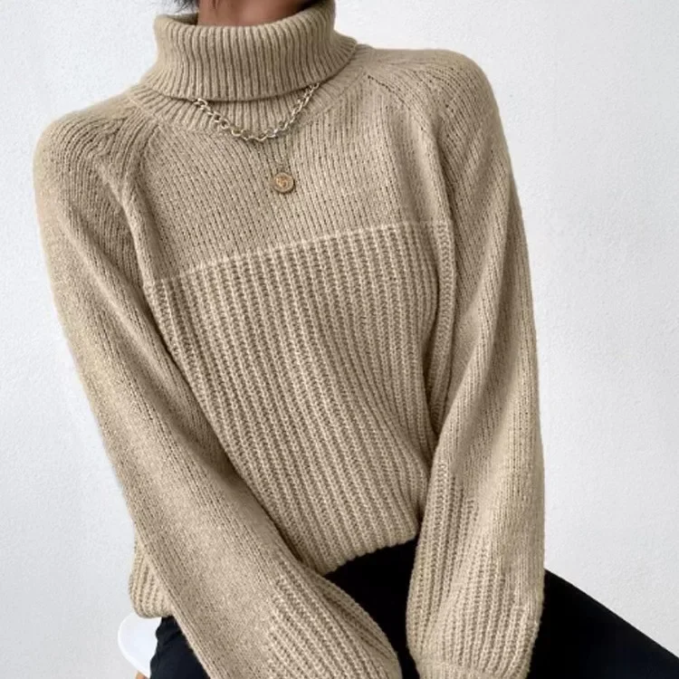 Women 2024 Turtleneck Knitted Sweater Thick Pullovers Spring Warm Autumn Winter Cross Jacquard Jumpers Y2k E-girl Jumper Work