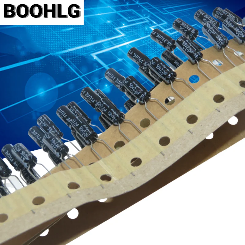 

50 шт. 2,2 мкФ 50 В электролитический конденсатор 50 В 2,2 мкФ 5X11