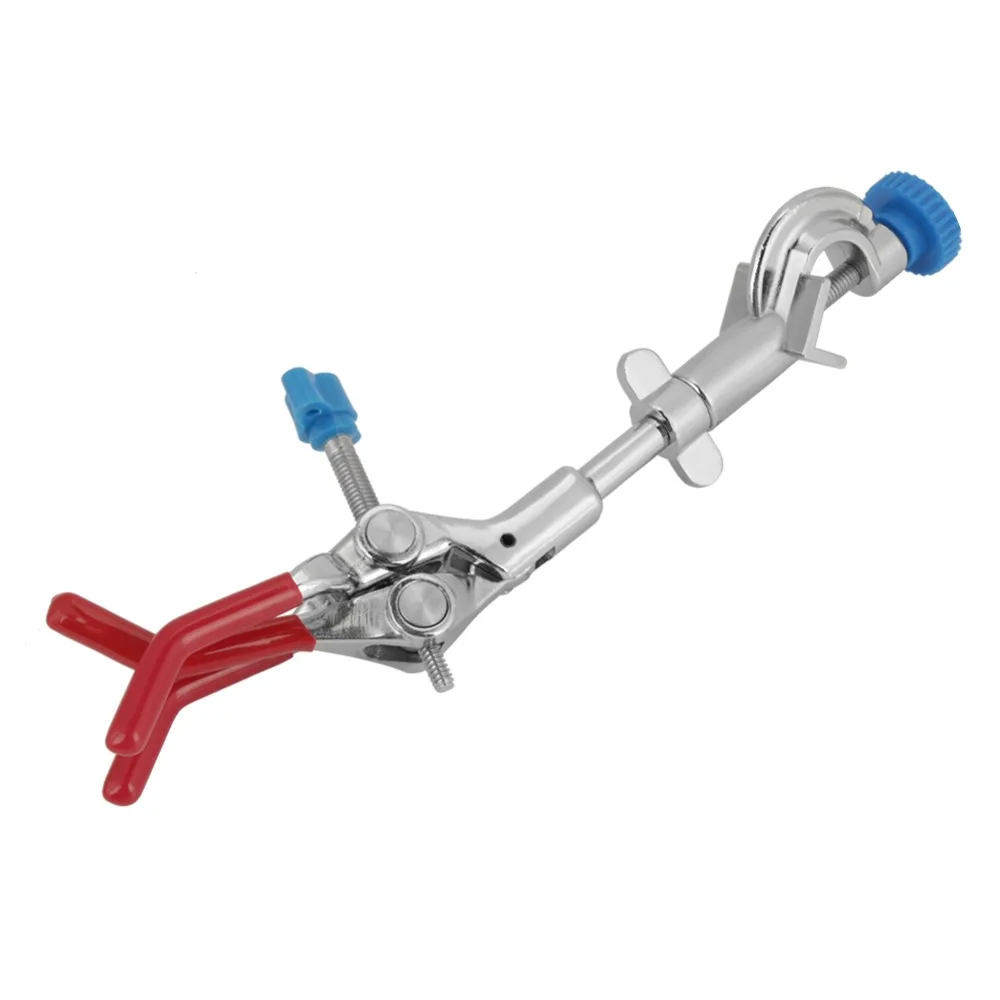 Adjustable Rubber Coated Three Prong Clamp 360 Degree Swivel Multipurpose Lab Clamp Holder Zinc Alloy Swivel Clamp Ring Stand