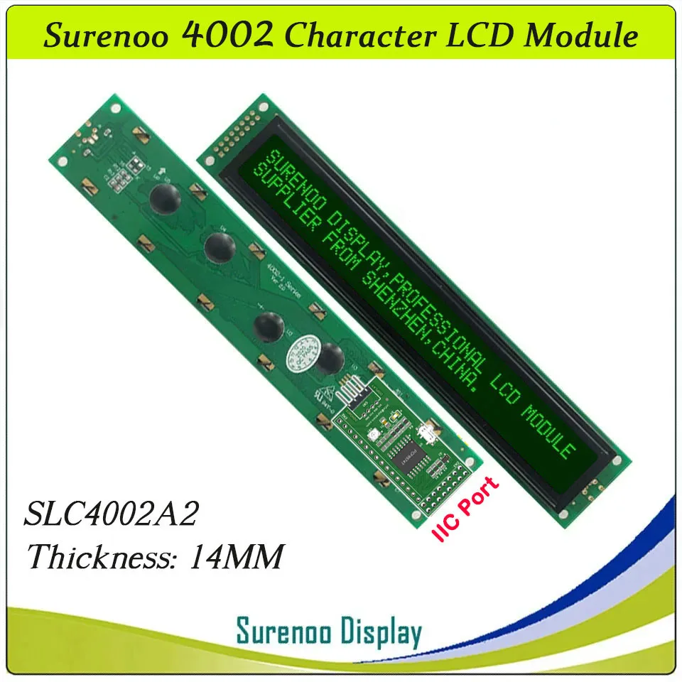 Serielles IIC / I2C / TWI 4002 402 40 * 2 Zeichen-LCD-Modul-Display Gelb Grün Blau mit Hintergrundbeleuchtung für Arduino