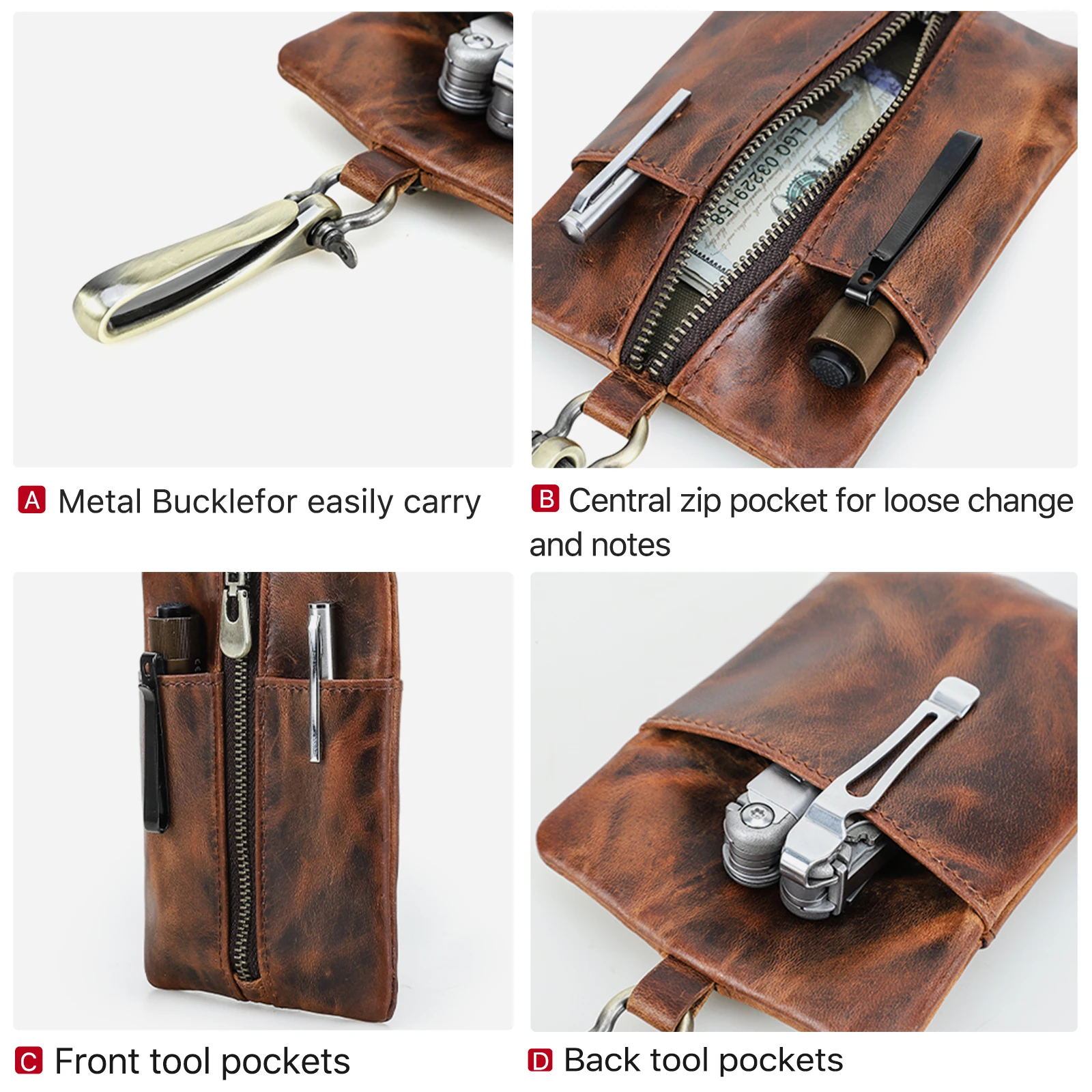 Hiram ยุทธวิธี EDC Molle กระเป๋ามินิกระเป๋าสตางค์เข็มขัดเอว Pack Camping เดินป่าการล่าสัตว์กลางแจ้งเหรียญ