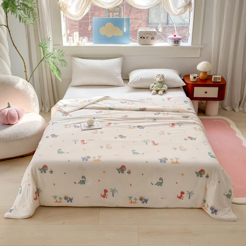 Cooling Summer Blanket for Single Double Soft Skin-friendly Bed Quilt Breathable Comfortable Air Conditioning Comforter