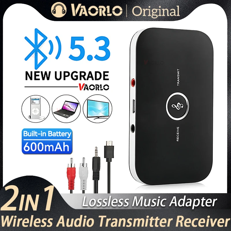 New Upgrad Bluetooth 5.3 Audio Transmitter Receiver RCA 3.5mm AUX Jack USB Dongle Music Wireless Adapter For Car PC TV Headphone