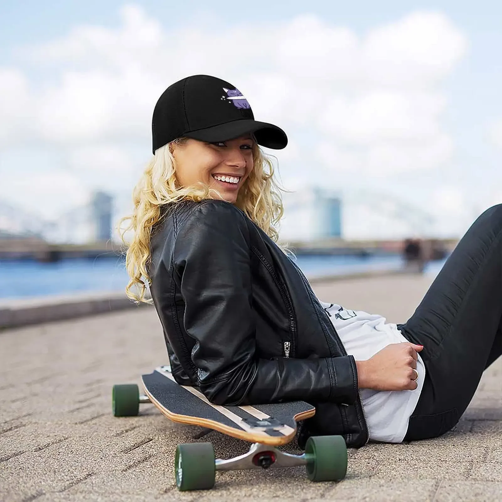 Knife Kitten // Black Nikury Baseball Cap luxury caps Custom Cap hats for men tea Hat Women Beach Fashion Men's
