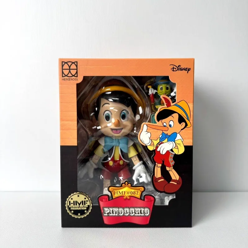 Original Herocross Disney Pinocchio Figure Anime Pinocchio Jiminy Cricket Action Figure Collection Model Toys Gift