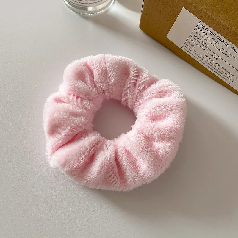 Inverno caldo morbido Scrunchie Vintage peluche elastico fascia per capelli cravatta multicolore grande gomma anello per capelli accessori per