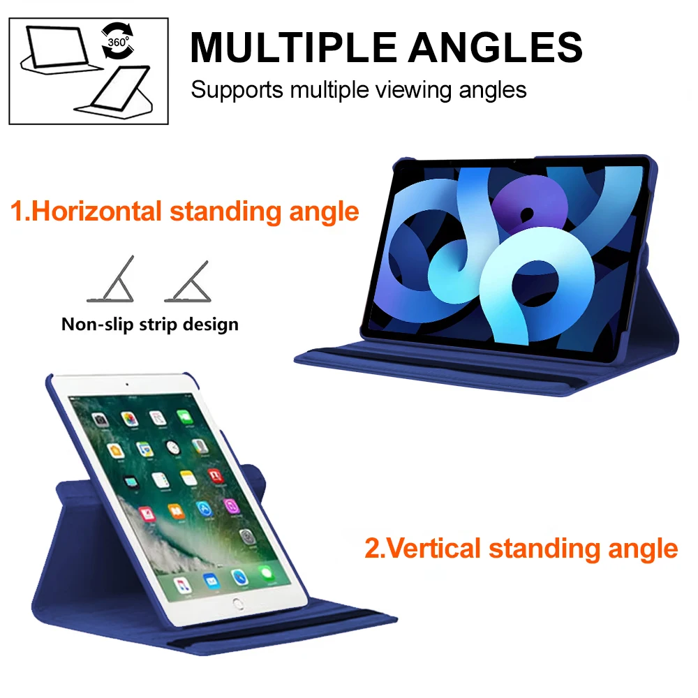 360 Rotating Stand Lychee Pattern Leather Case For iPad 11th Pro 11 12.9 Air 13 Air 2 Mini 6 4th 5th 6th 7th 8th 9th 10th Cover