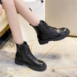 Spring/Autumn Round Toe Square Heel Increased ZIP Soft Fashion Women's Shoes Sexy Cross Belt New Short Boots Mujer