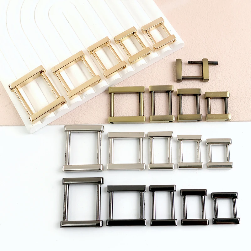 

10Pcs 13-25mm Metal Square Buckle O D Ring Hook Luggage Removable Detachable Screws Carabiner Clip for Bag Hardware Accessories