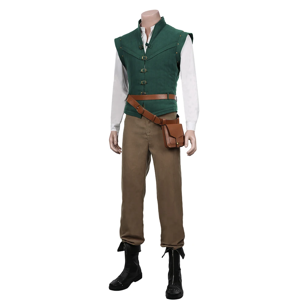 IN STOCK Tangled Flynn Rider Prince Outfit Uniform Cosplay Costume Halloween