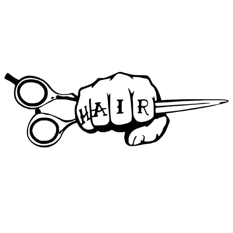 Handheld scissors design, car window bumper, motorcycle accessories, hair salon window decoration, vinyl car stickers