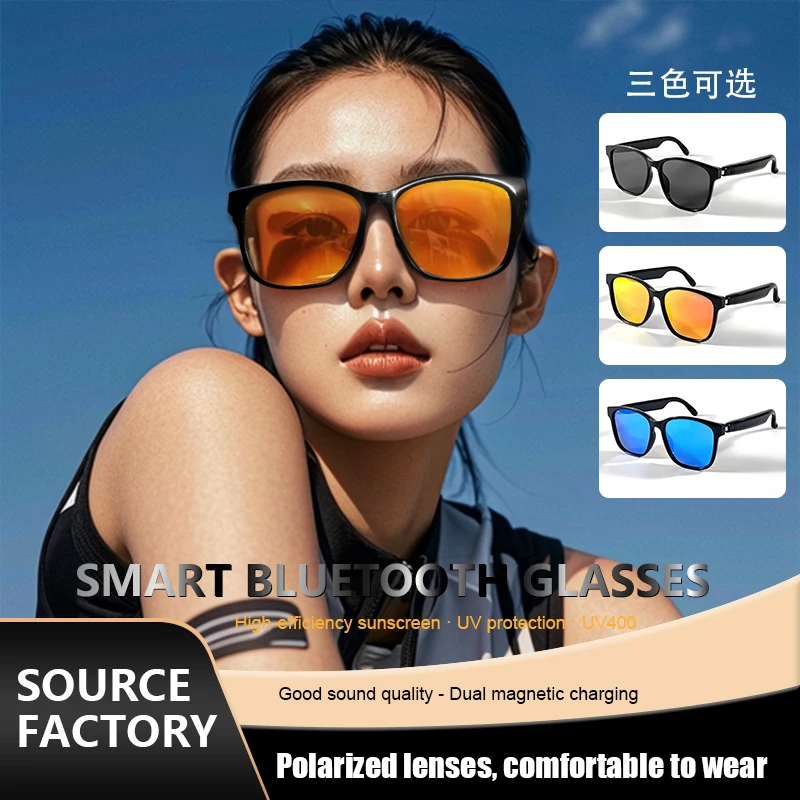 LIGE UV400 Schutz Anti-blau Polarisierte Sonnenbrille Sport Kopfhörer AI Stimme Drahtlose Anruf Gläser Licht Neue Für Männer Frauen